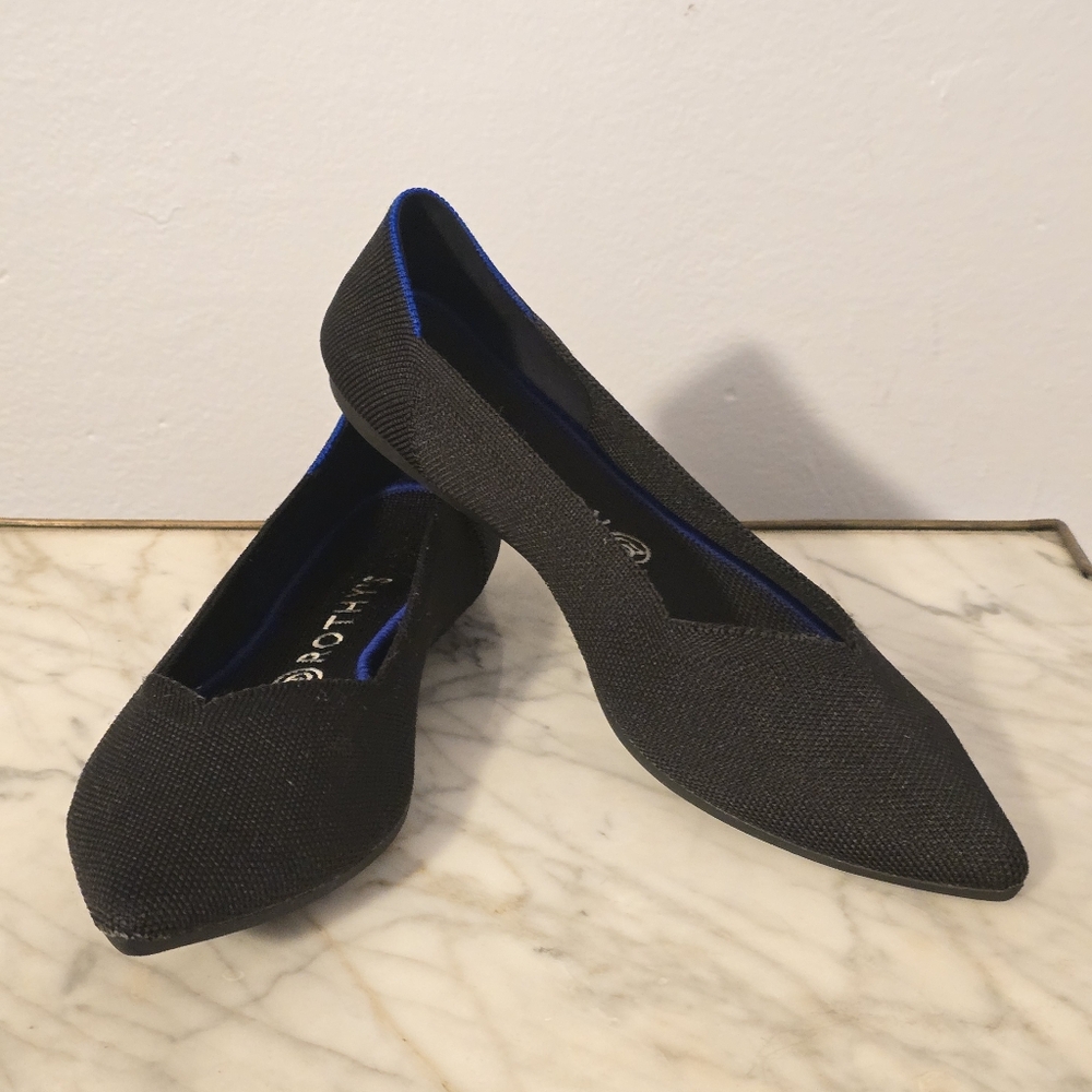 ROTHYS W11 Black Point Toe Ballet Flats
